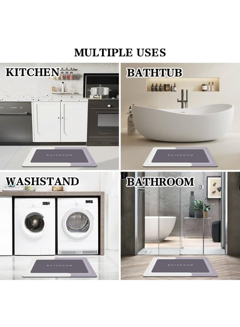 Luxury non-slip bathroom mat, multi-layered with superior water absorption and a rubberized surface. Bathroom mat suitable for bathroom and kitchen floors. Comes in (multiple colors randomly). - Image 2